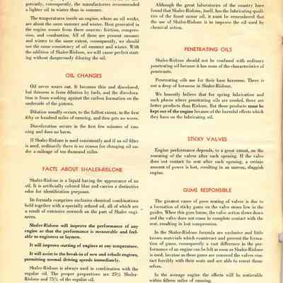 Shaler Rislone Advertising Brochure.