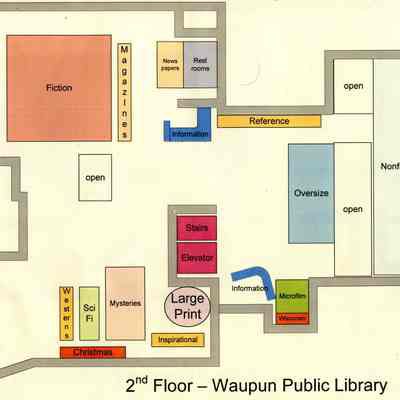 Floor plan for the Waupun Library.