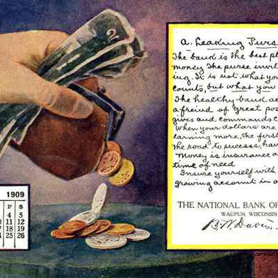 Postcard, National Bank of Waupun, June 1909