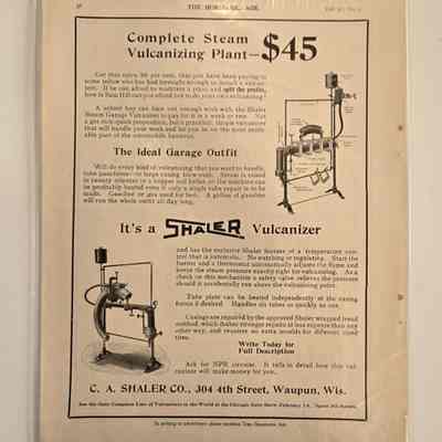 Advertisement, Shaler Vulcanizer