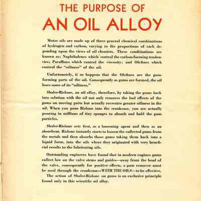 Shaler Rislone Advertising Brochure.