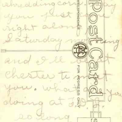 Message on postcard