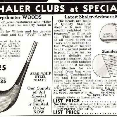 Shaler, Ad for Shaler Golf Clubs
