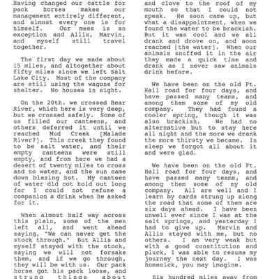 Page from Gold Rush Journal-Hillyer