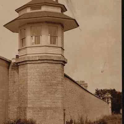 Postcard, Corrections, Wisconsin State Prison, Guards House & Wall
