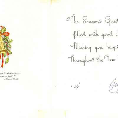 Christmas greeting card -1943 from Fred