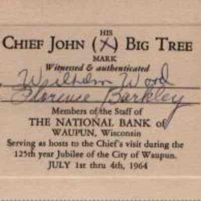 Chief John Big Tree, National Bank Card, 1964
