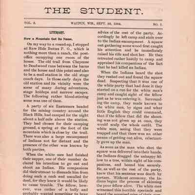The Student vol2 #1 pg1: Origformat: Other