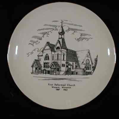 Plate, Church, Commemorative, First Reformed, 1887-1962
