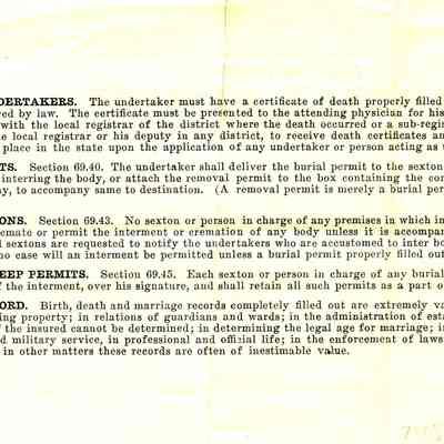State of Wisconsin Burial Perm