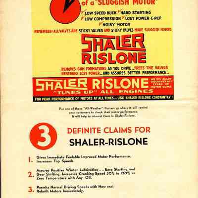 Shaler Rislone Advertising Brochure.