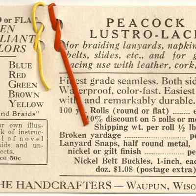 Peacock Lustro - Lace Sample Card, Handcrafters