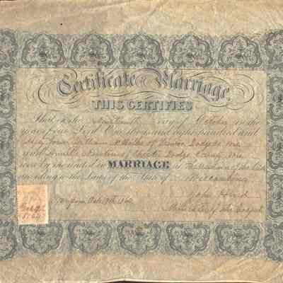 "Certificate of Marriage."