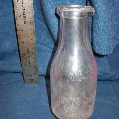 Milk Bottle, Dairy, Rens Dairy, One Pint