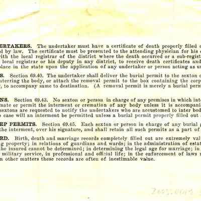 State of Wisconsin Burial Perm