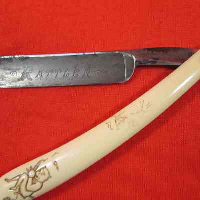 Razor, Straight-Edge, Ivory-Celluloid, Rattler