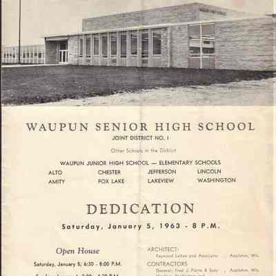 Waupun Senior High School (Dedication) jan-5-1963