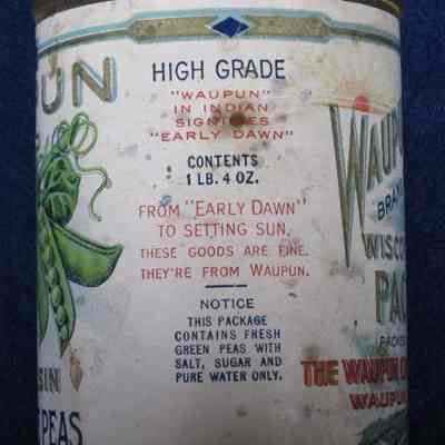 Can of Sweet June Peas from Waupun Canning Col
