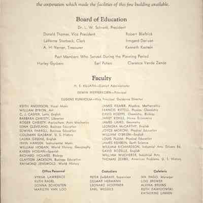 Waupun Senior High School (Dedication) jan-5-1963: Origformat: Other