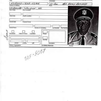 Martin George Richardson military form.