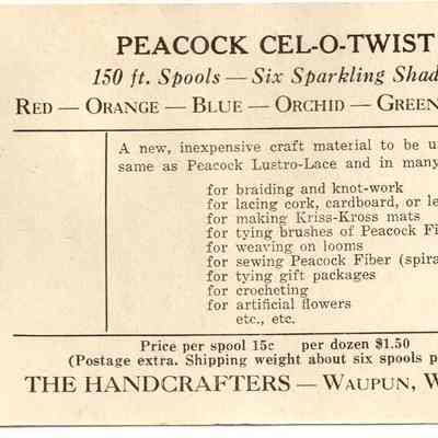 Peacock Cel-O-Twist, Handcrafters