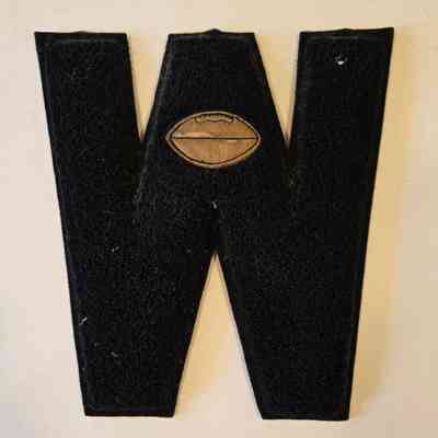 Letter Award, Football, Donald Remmel, Waupun High School, Black and Gold W