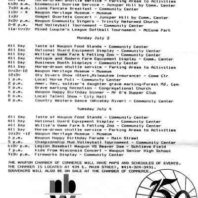 Waupun Sesquicentennial