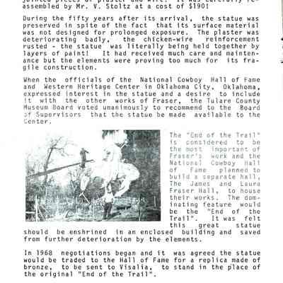 Story of "End of The Trail".