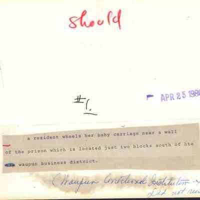 Info on back of photo of Waupun Prison