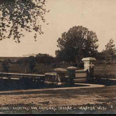 Postcard, Central State, Entrance to Grounds-Hospital for Criminal Insane