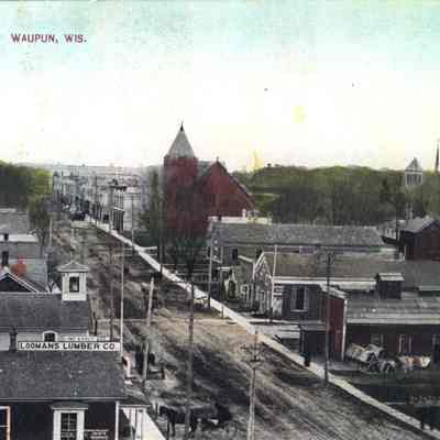Postcard, Main Street, Birds-Eye View, #189