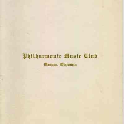 Philharmonic, Music Club,1957-1958, Fiftieth Year
