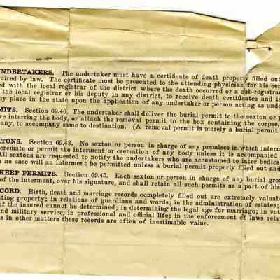 State of Wisconsin Burial Perm