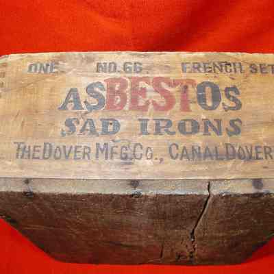 Sad Irons, Asbestos Sad Irons Box, Ironing Board