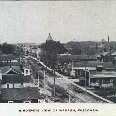 Postcard, Main Street, Birds-Eye View