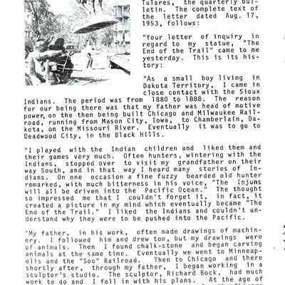 Story of "End of The Trail".