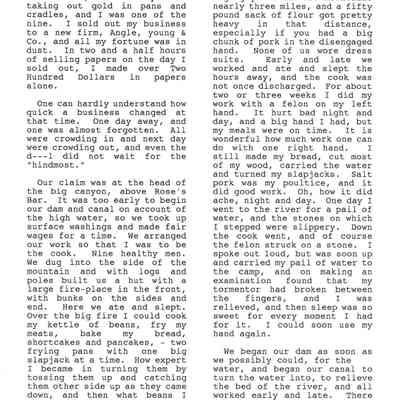 Page from Gold Rush journal-Hillyer