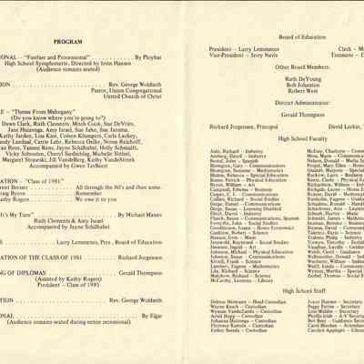 Waupun High School "Commencement" (June 4 1981): Origformat: Other