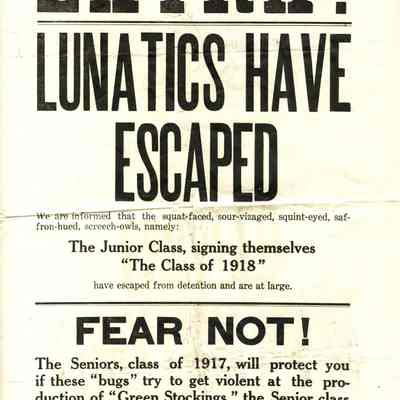 Poster, The Lunatics Have Escaped, Class of 1918
