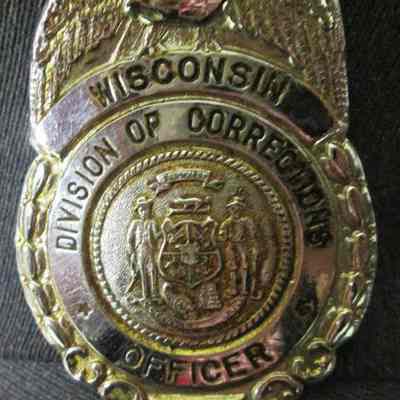 *OFFICER* badge on Waupun Prison Guard hat
