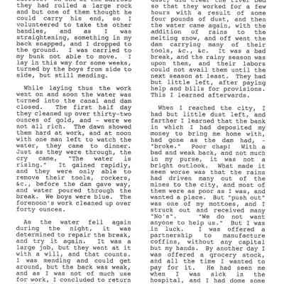 Page from Gold Rush journal-Hillyer
