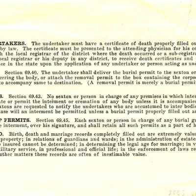 State of Wisconsin Burial Perm
