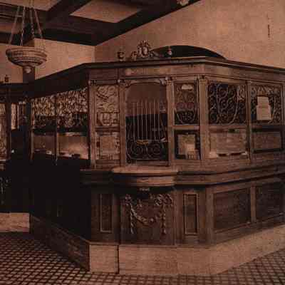 Postcard, State Bank, Interior, 1912