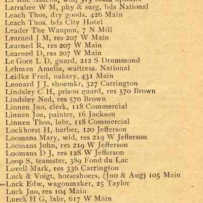Waupun Directory 1898