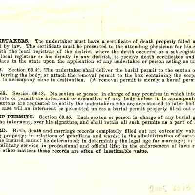State of Wisconsin Burial Perm