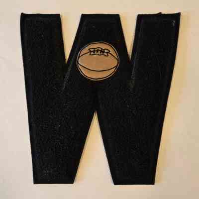 Letter Award, Basketball, Donald Remmel, Waupun High School, Black and Gold W