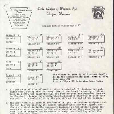 Insert , Senior League Continued