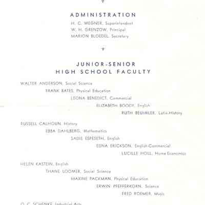 Page from 1942 Waupun HS Commencement