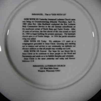 Plate from Immanuel Lutheran Church.