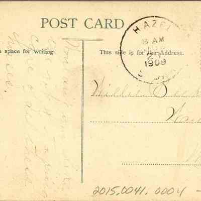 Back side of Horse postcard